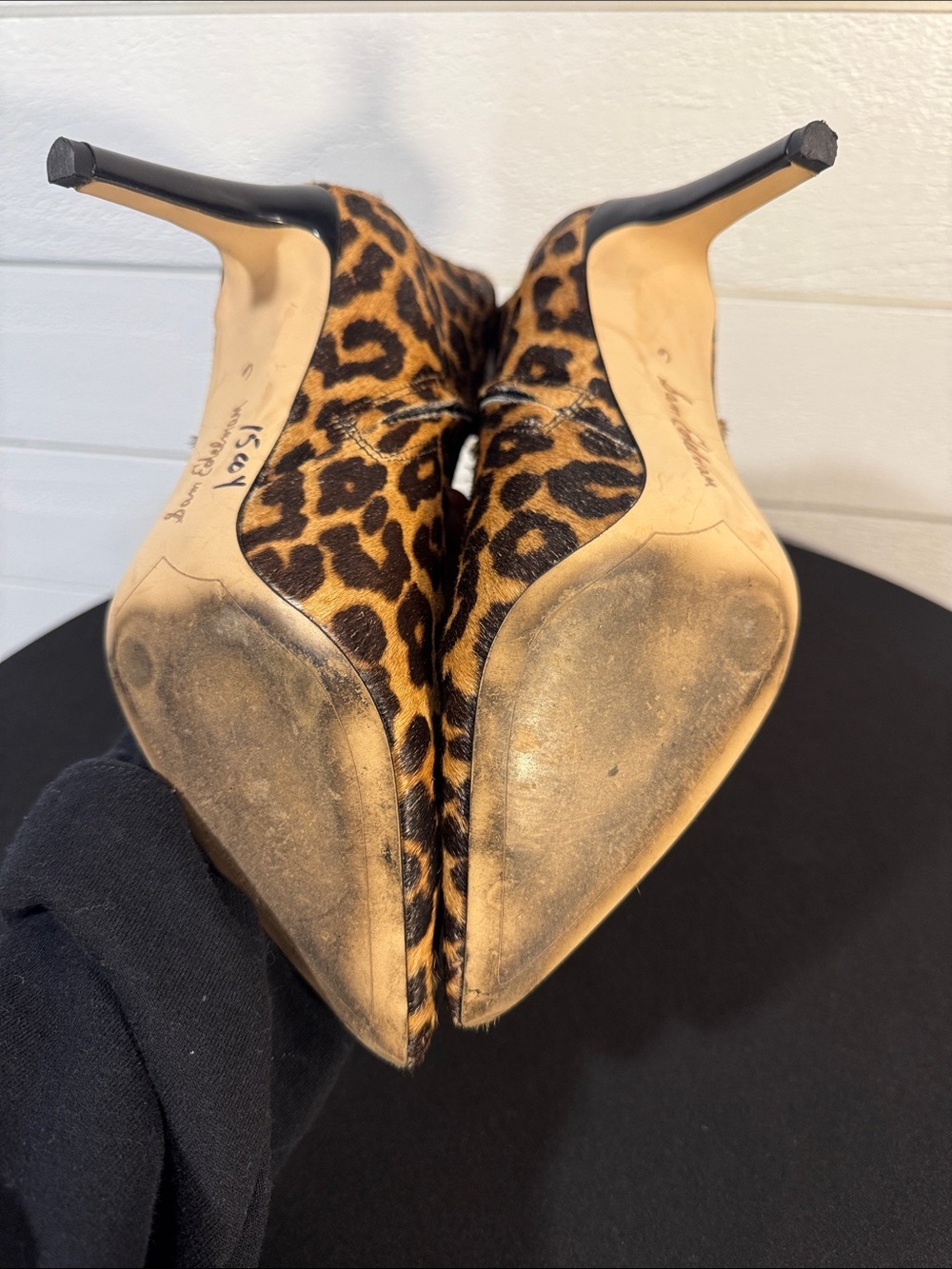 Sam Edelman Leopard Print Pointed-Toe Ankle Boots - Women's 6 - Picture 3 of 5
